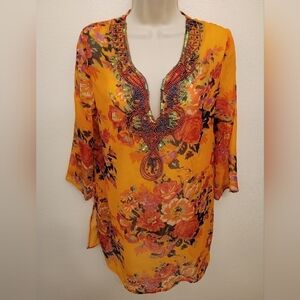 Sheer Tunic with Intricate Beading